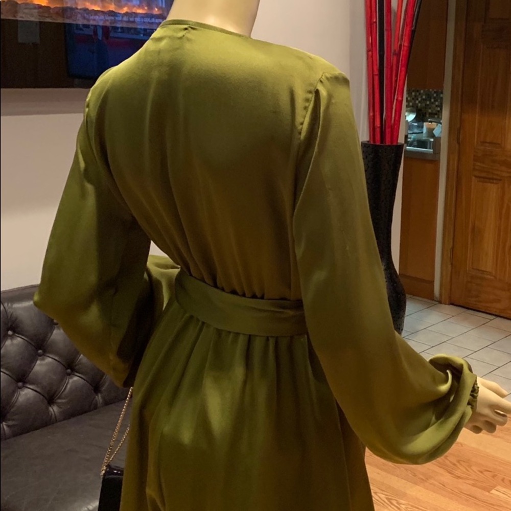 Silk Olive Green Romper - Picture 4 of 4